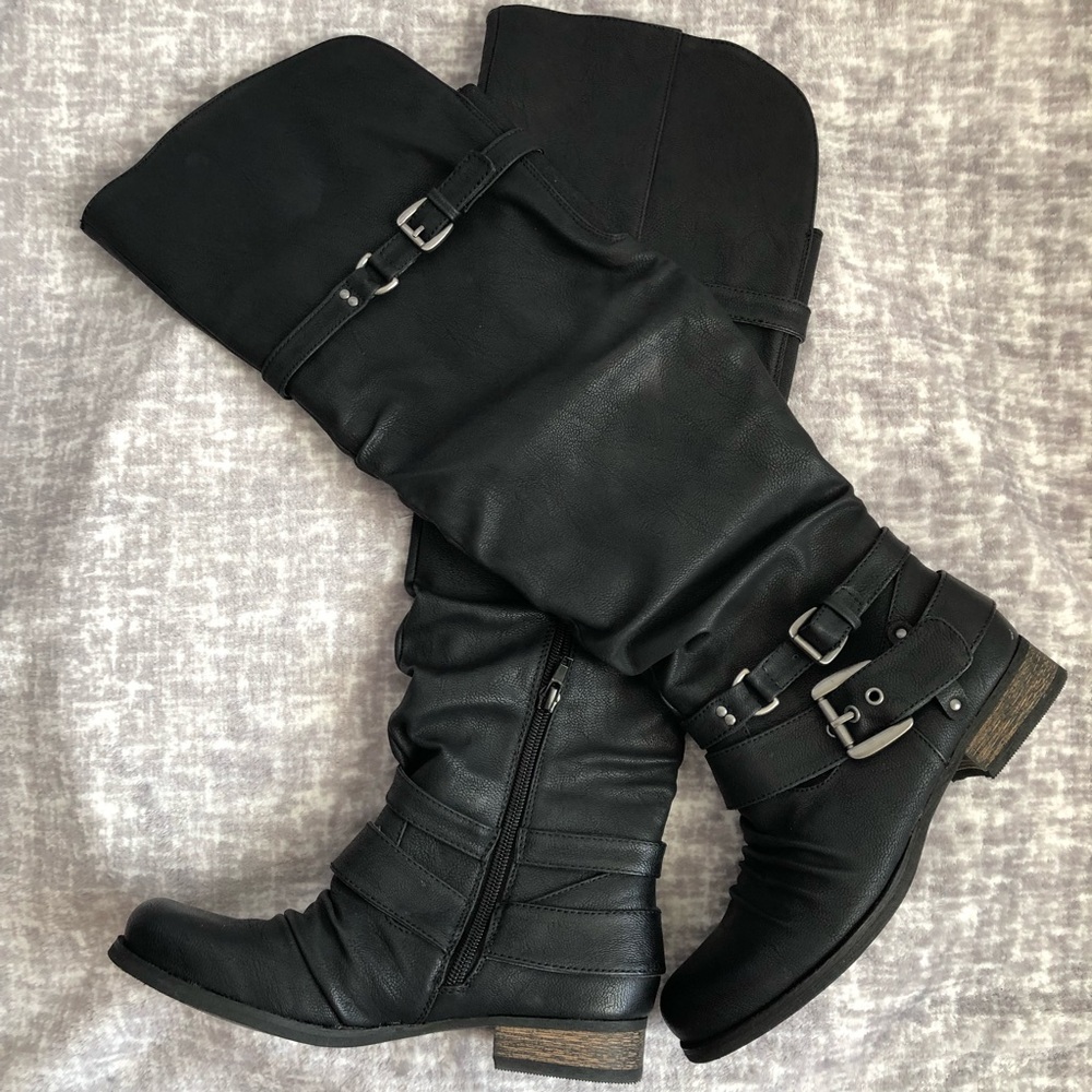 Carlos Santana Whitney Wide Calf Motorcycle Boots